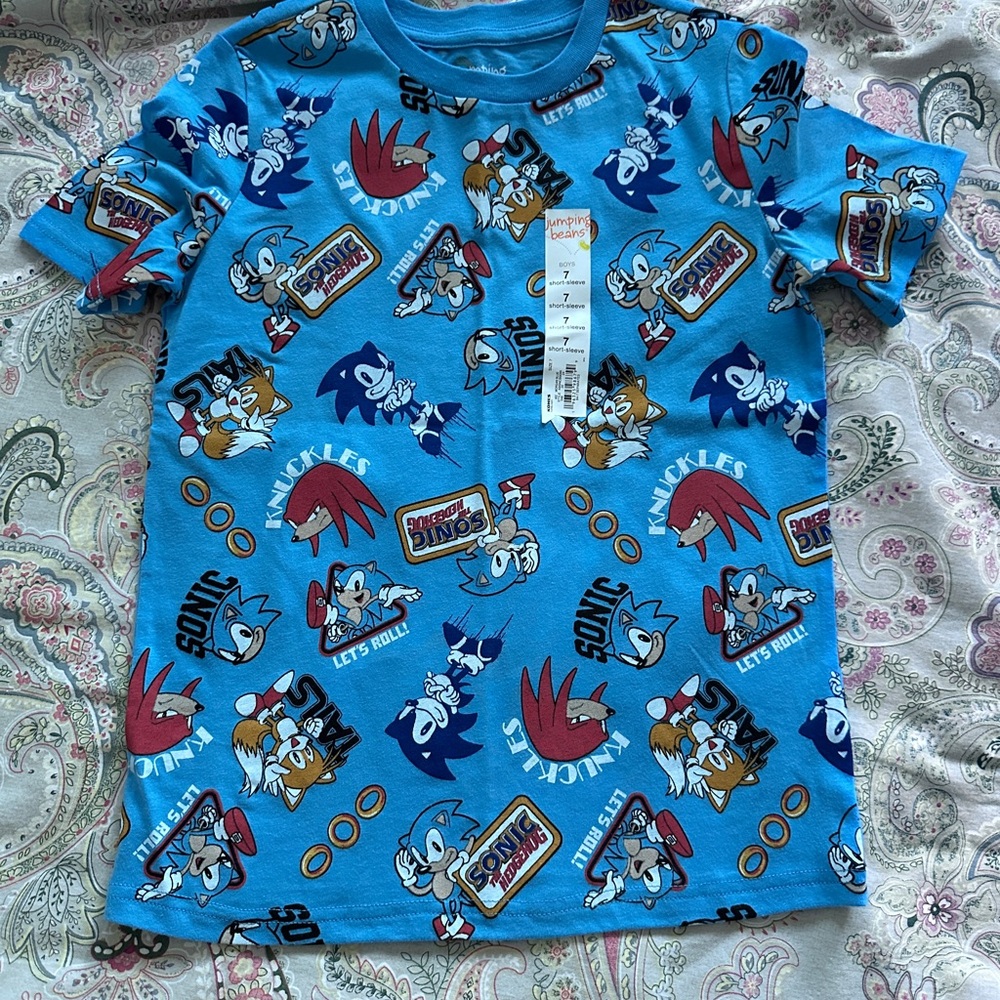 Jumping Beans Blue and Red Sonic the Hedgehog Tee Short Sleeve NWT